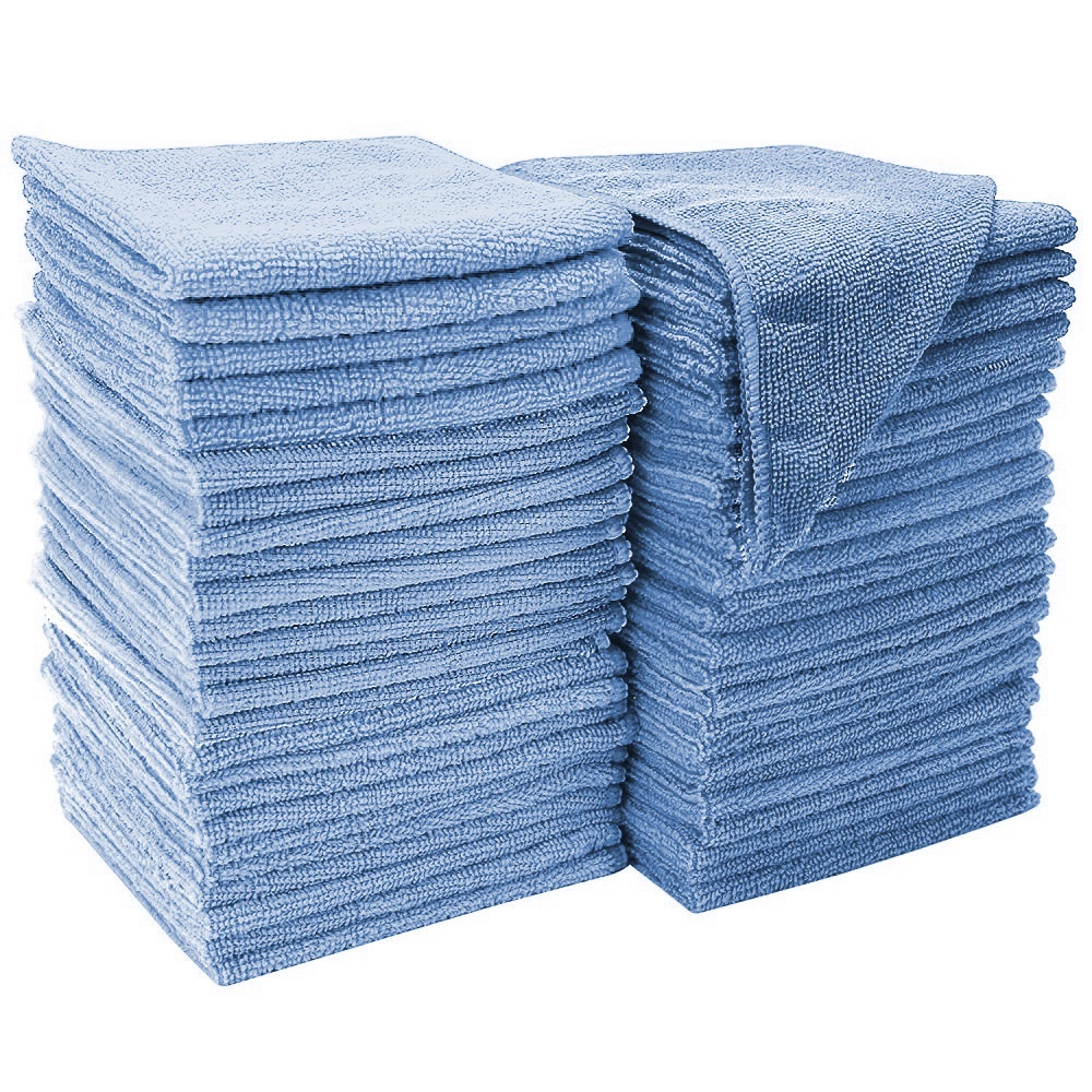 MAXIGLEAM Blue Microfibre Cloths Case of 200 Cloths 40x40cms